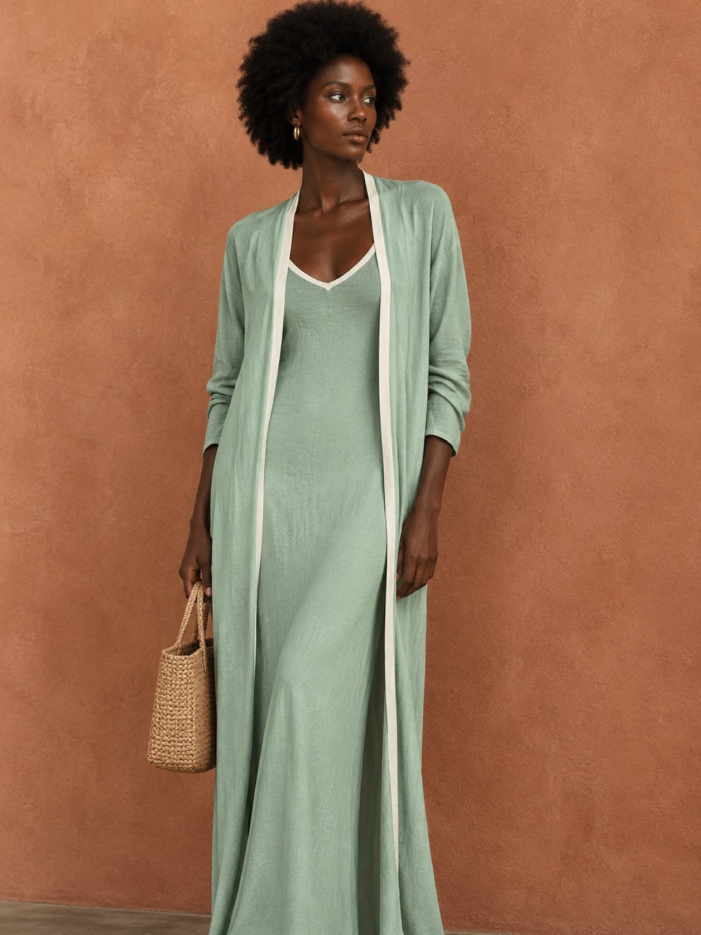 NEW WITH TAGS ZARA LIGHT GREEN KNIT DRESS with jacket